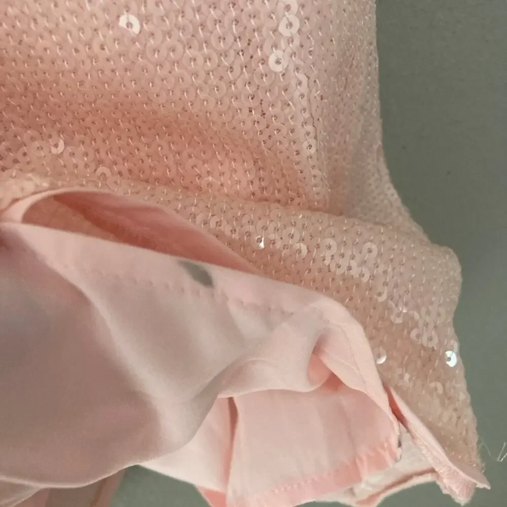 J. Crew NEW Sequin V Neck Shell Pink Medium